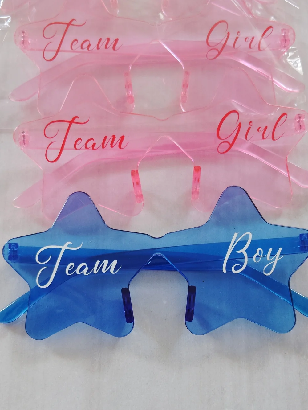 18 Pack Star Gender Reveal Glasses - Team Boy (8) & Team Girl (10) Party Supplie